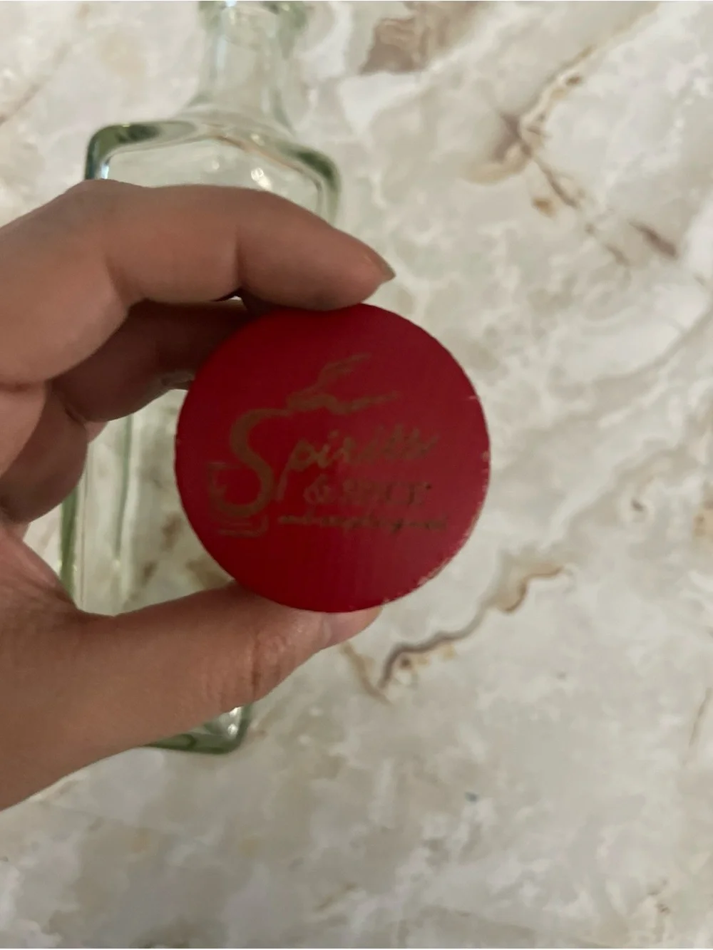 Spirits & Spice Glass Oil/Vinegar Bottle Set, Clear with Red Stopper 750 ML